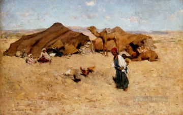  Willard Oil Painting - Arab Encampment Biskra scenery Willard Leroy Metcalf